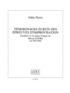 Temoignages Ecrits Des Epreuves Improvisation Classe Dupre (1953/54) 