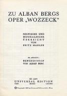 Zu Alban Bergs Oper 'Wozzeck' 