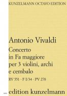 Concerto in F major for 3 Violins, Strings and Basso Continuo 