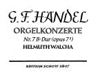 Organ Concerto No. 7 B Major Op. 7/1 HWV 306 Standard