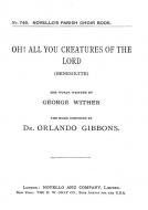 Oh! All You Creatures Of The Lord 