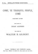 Come, Ye Thankful People Come 