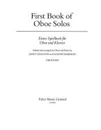 First Book Of Oboe Solos 