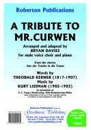 Tribute To Mr.Curwen 