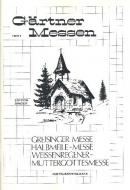 Gärtner Messen Heft 1 
