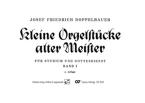 Kleine Orgelstücke alter Meister 