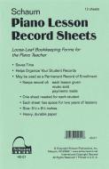 Piano Lesson Record Sheets 