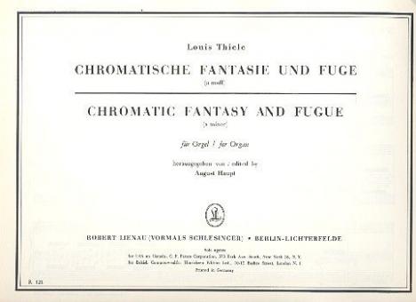 Chromatic Fantasy and Fugue A minor 