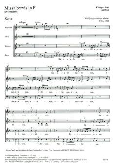 Missa brevis in F-Dur KV192 