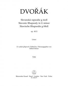 Slavonic Rhapsody in G minor op. 45/2 