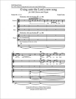 O Sing Unto the Lord a New Song 