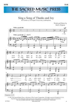 Sing A Song Of Thanks and Joy 
