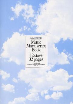 Music Manuscript Book: 12 Stave 32 Pages Stitched 