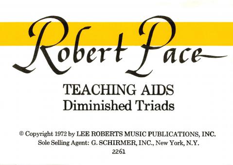 Flash Cards, Diminished Triads 