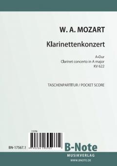 Clarinet Concerto in A major KV 622 (Pocket score) 
