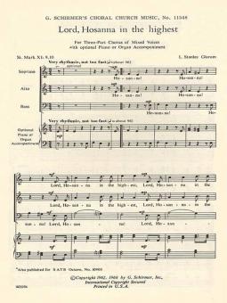 Lord Hosanna In The Highest 