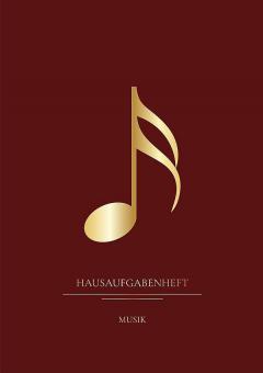 Hausaufgabenheft Musik Weinrot 