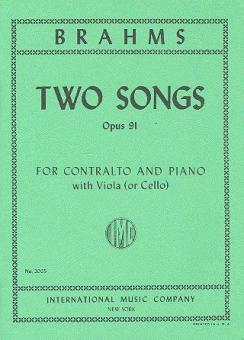 Two Songs, Op. 91 For Contralto 