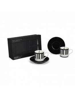 Taza espresso con platillo: teclado - 2 juegos (0,11L) 