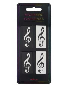 Marcapáginas magnético g-clef blanco y negro 