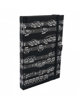 Cuaderno partituras negro A6 