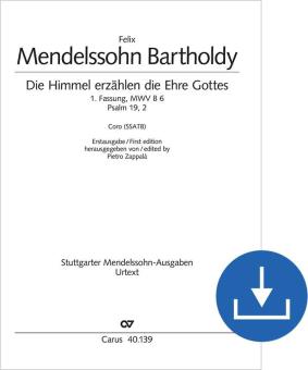 Die Himmel erzählen die Ehre Gottes (1. Fassung) MWV B 6 Download