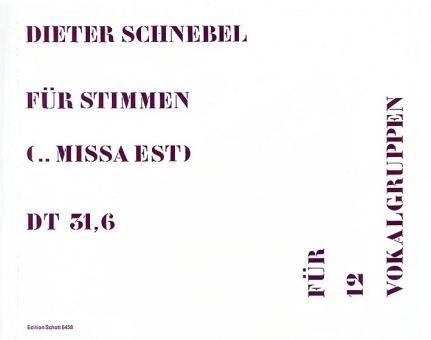 Für Stimmen (... missa est) 