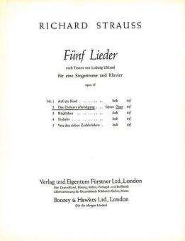 Five Songs to Poems by Ludwig Uhland Op. 47/2 