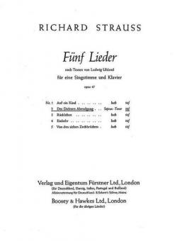 Five Songs to Poems by Ludwig Uhland Op. 47/2 