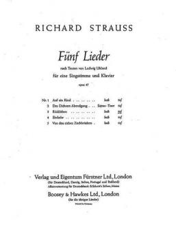 Five Songs to Poems by Ludwig Uhland Op. 47/3 