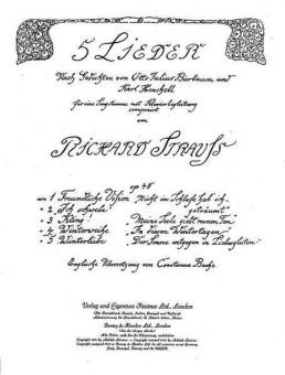 Five Songs to Poems by Otto Julius Bierbaum und Karl Henckell Op. 48/4 