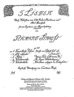 Five Songs to Poems by Otto Julius Bierbaum and Karl Henckell Op. 48/4 