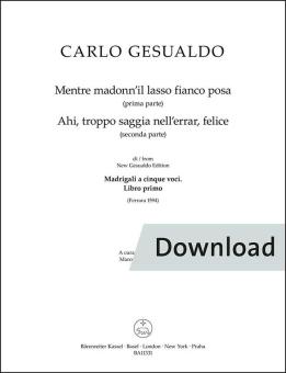 Mentre madonn’il lasso fianco posa (prima parte) - Ahi, troppo saggia nell’errar, felice (seconda parte) 