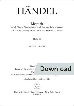 Chorus "Worthy is the Lamb that was slain" - "Amen" 