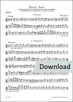 Segunda suite basada en danzas del libro de música de Leopold Mozart para Wolfgang 