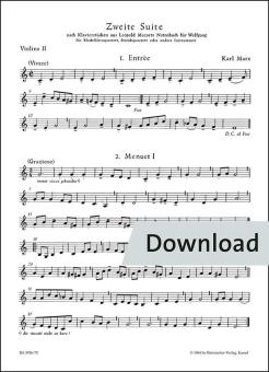 Segunda suite basada en danzas del libro de música de Leopold Mozart para Wolfgang 
