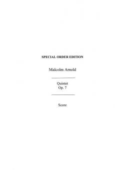 Quintet Op. 7 (Score) 