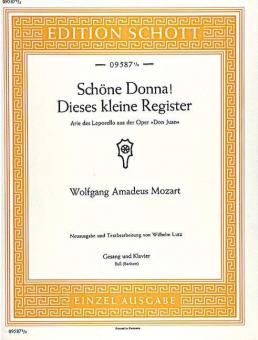 Schöne Donna! Dieses kleine Register Standard