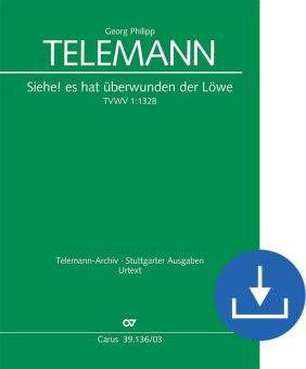 Siehe! es hat überwunden der Löwe TVWV 1:1328 Download
