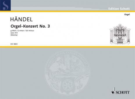 Organ Concerto No. 3 G Minor Op. 4/3 HWV 291 Standard
