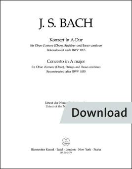Konzert für Oboe d'amore (Oboe), Streicher und Basso continuo A-Dur Download