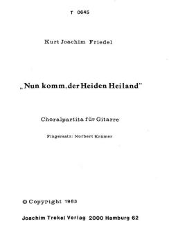 Nun komm der Heiden Heiland 