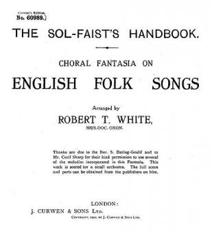 White English Folksongs TTBB Tonic 