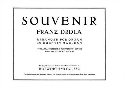 Souvenir for Organ 