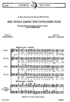 She Dwelt Among The Untrodden Ways TTBB/Piano 