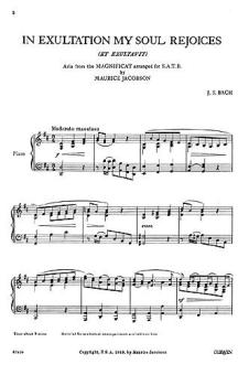 In Exultation My Soul Rejoices SATB/Piano 