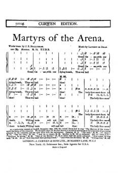 Bille, L Martyrs Of The Arena TTBB Tonic 