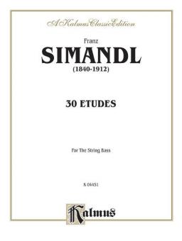 Thirty Etudes For Double Bass Standard