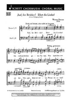 Auf ihr Brüder! Ehrt die Lieder! Standard