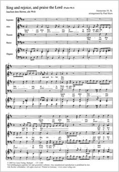 Sing And rejoice, And praise The Lord 